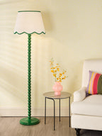 SPO4924-POM1824 Spool Floor Lamp Green With Shade