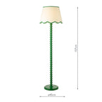 SPO4924-POM1824 Spool Floor Lamp Green With Shade