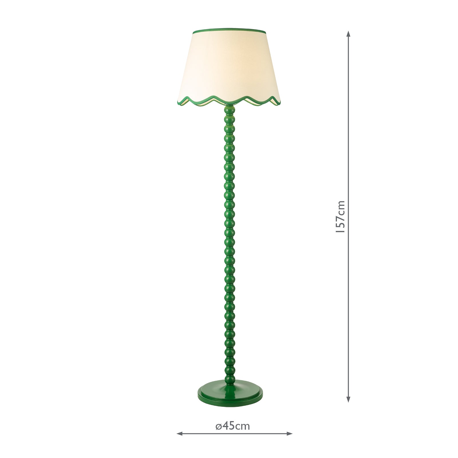 SPO4924-POM1824 Spool Floor Lamp Green With Shade