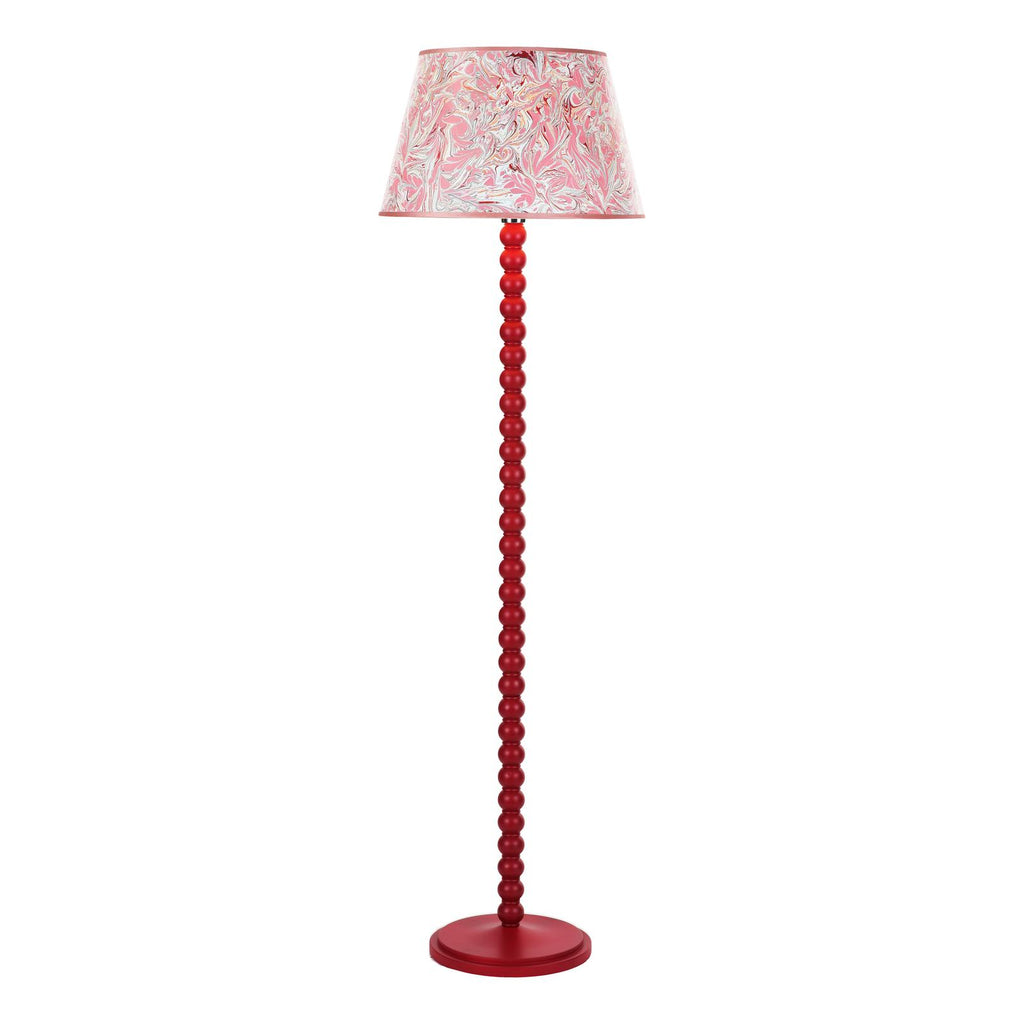 SPO4925-FRI1725 Spool Floor Lamp Red With Shade