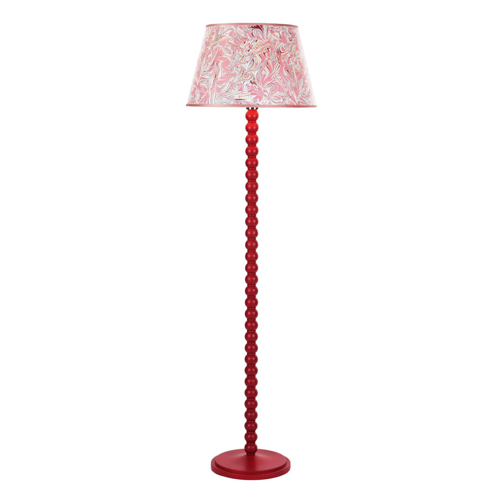 SPO4925-FRI1725 Spool Floor Lamp Red With Shade