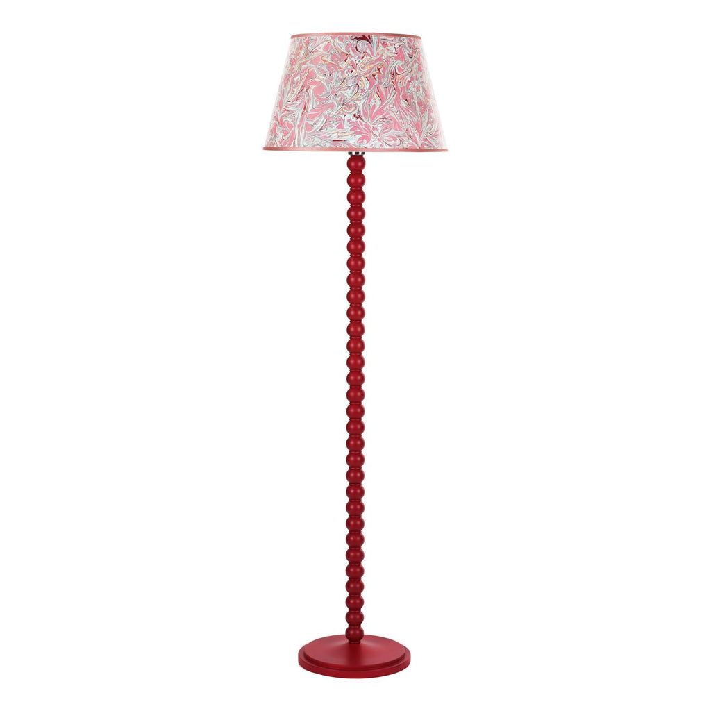 SPO4925-FRI1725 Spool Floor Lamp Red With Shade