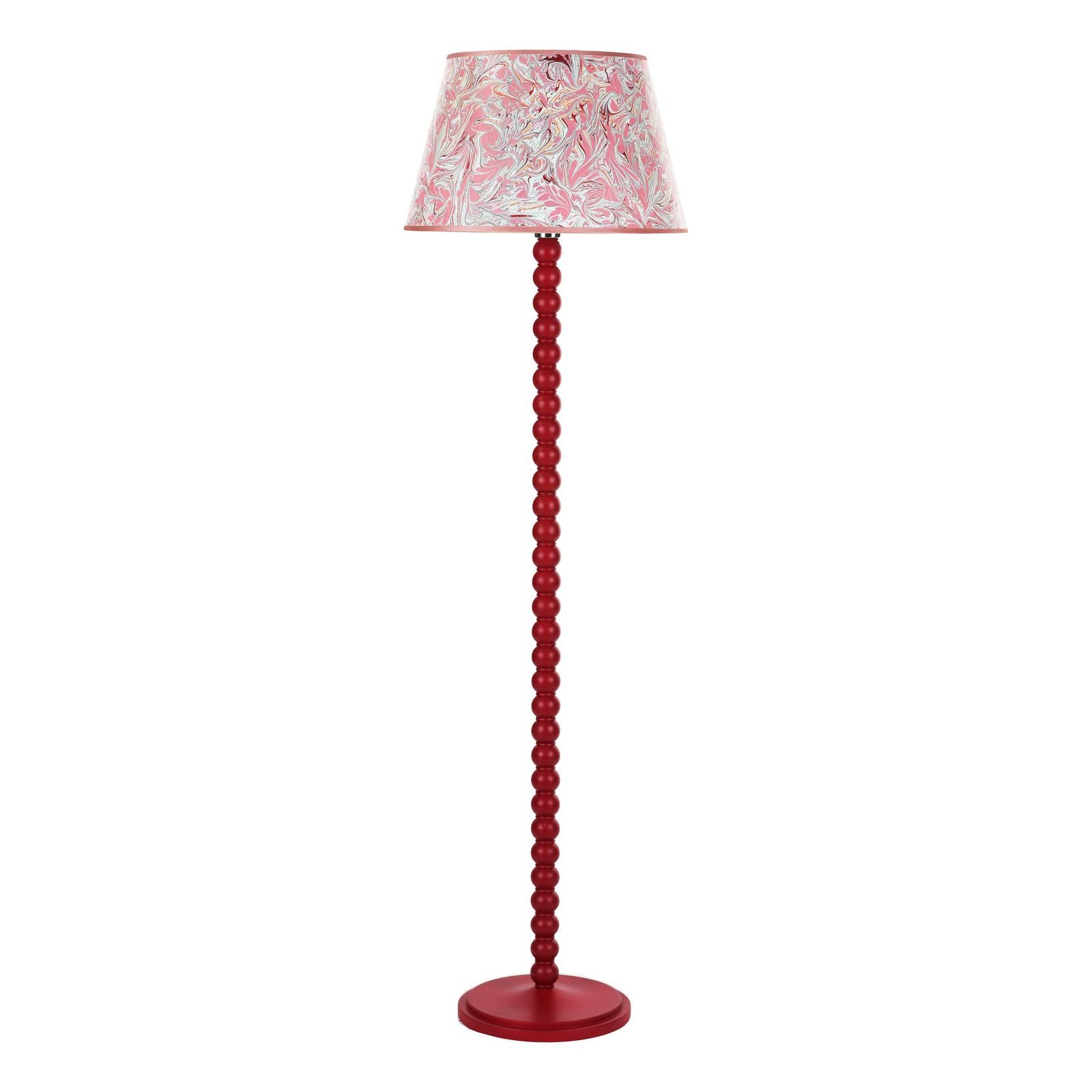 SPO4925-FRI1725 Spool Floor Lamp Red With Shade