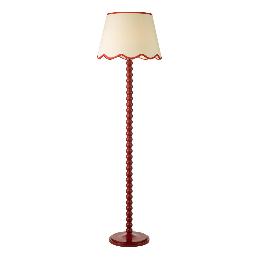 SPO4925-POM1825 Spool Floor Lamp Red With Shade