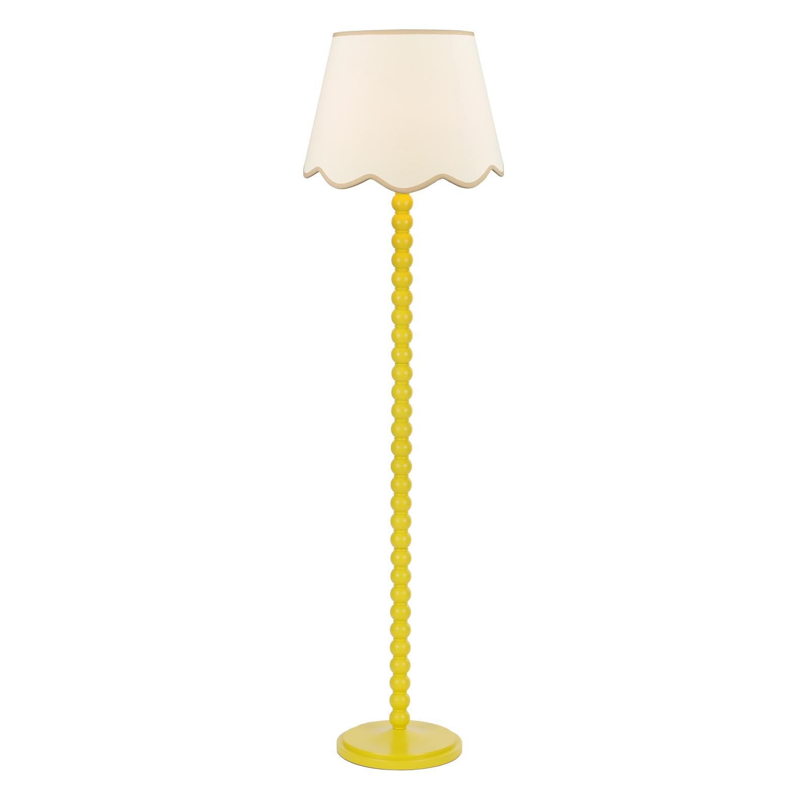 SPO4926-POM1829 Spool Floor Lamp Yellow With Shade