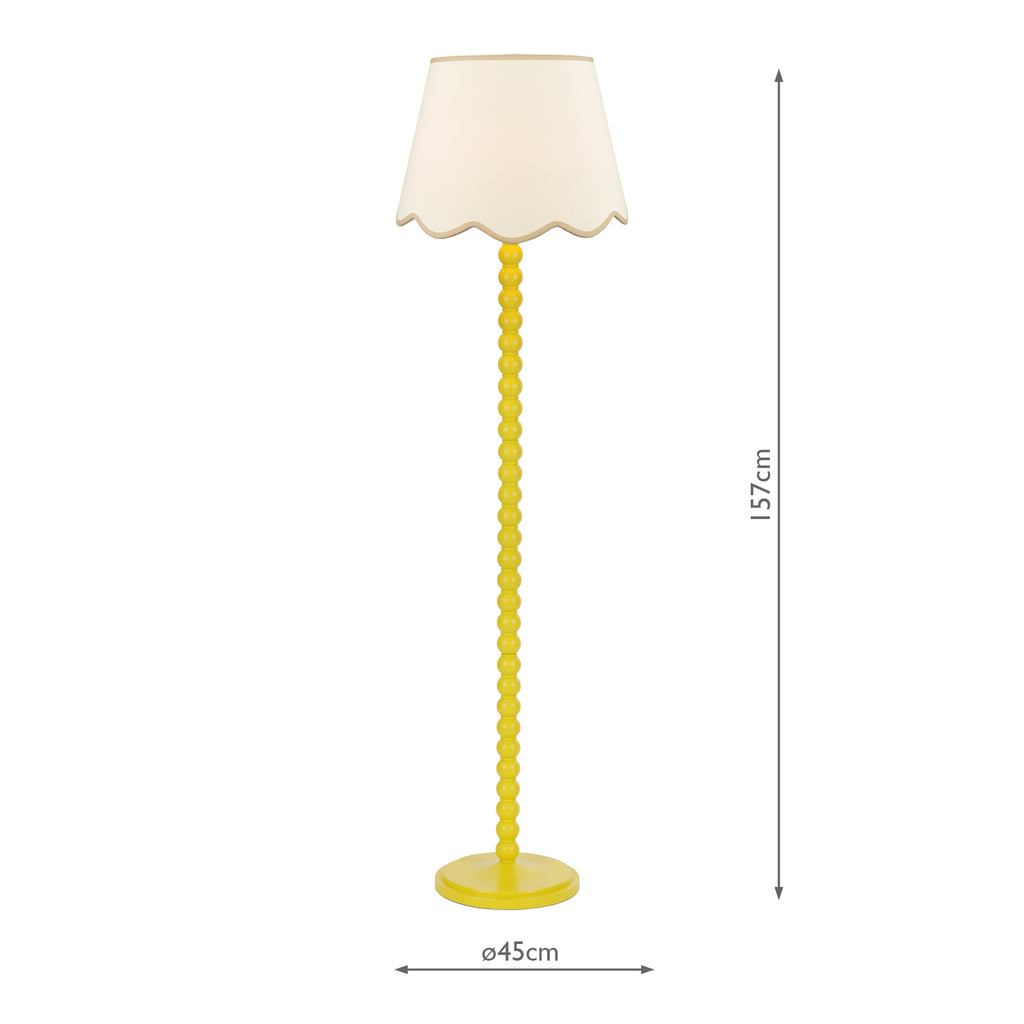 SPO4926-POM1829 Spool Floor Lamp Yellow With Shade