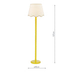 SPO4926-POM1829 Spool Floor Lamp Yellow With Shade