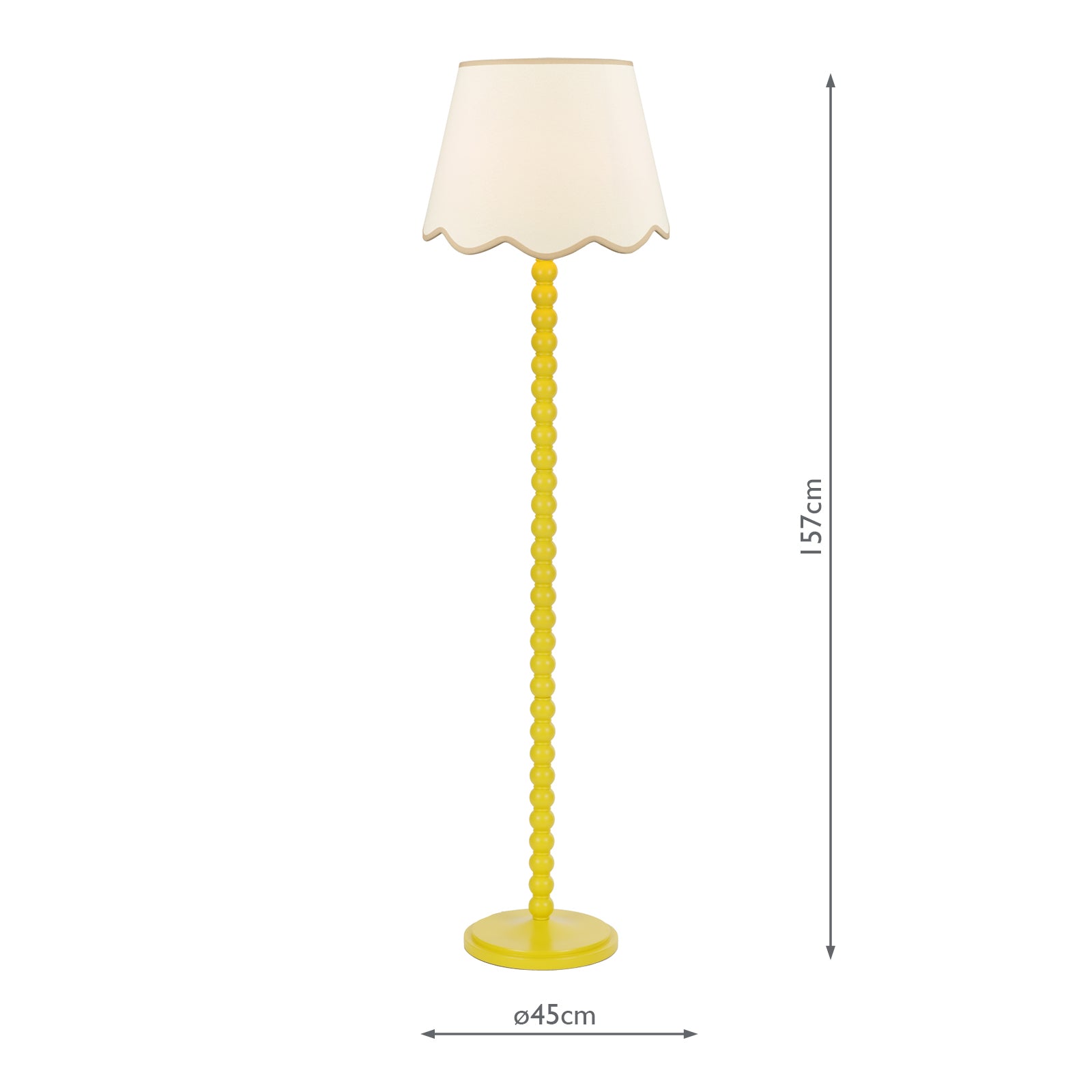 SPO4926-POM1829 Spool Floor Lamp Yellow With Shade