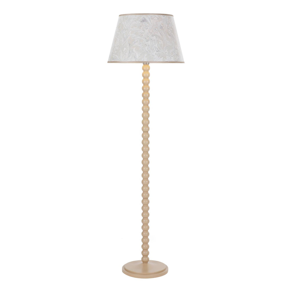 SPO4929-FRI1729 Spool Floor Lamp Cream With Shade