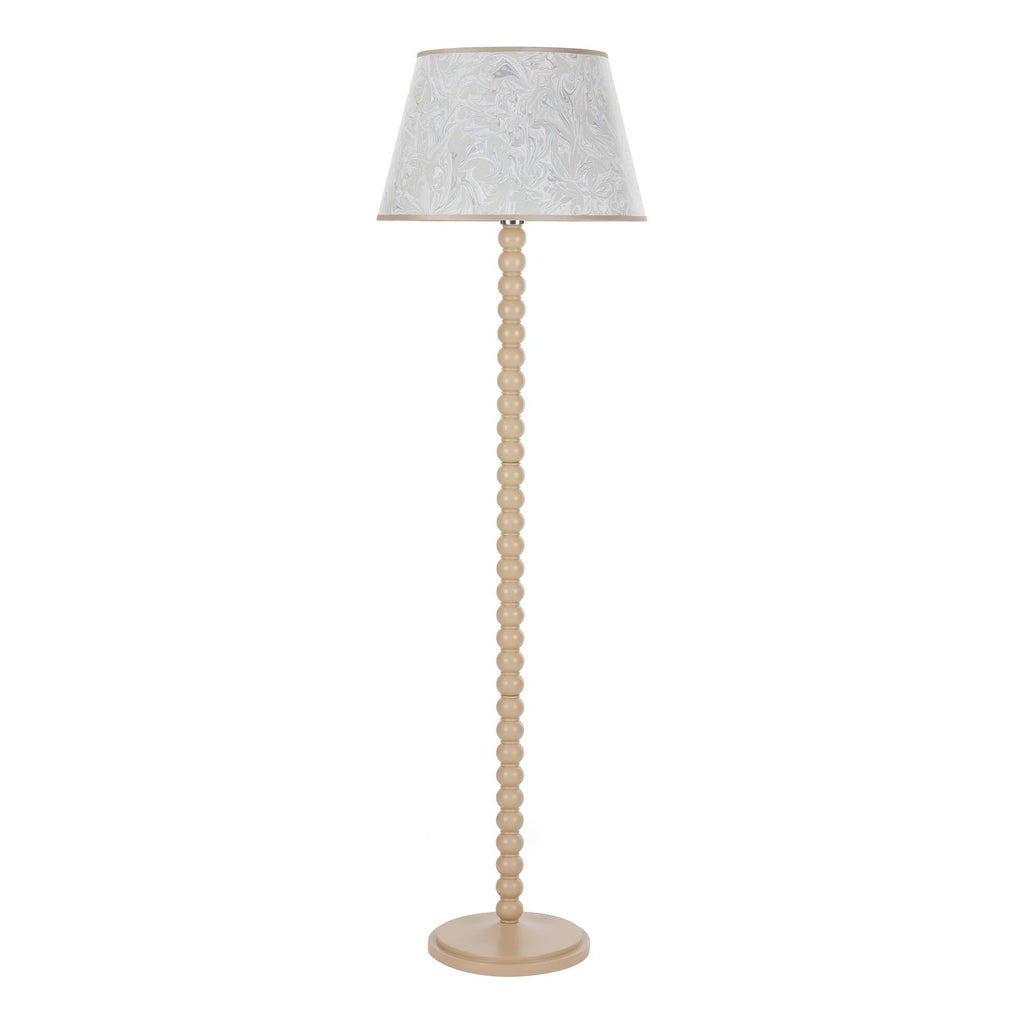 SPO4929-FRI1729 Spool Floor Lamp Cream With Shade