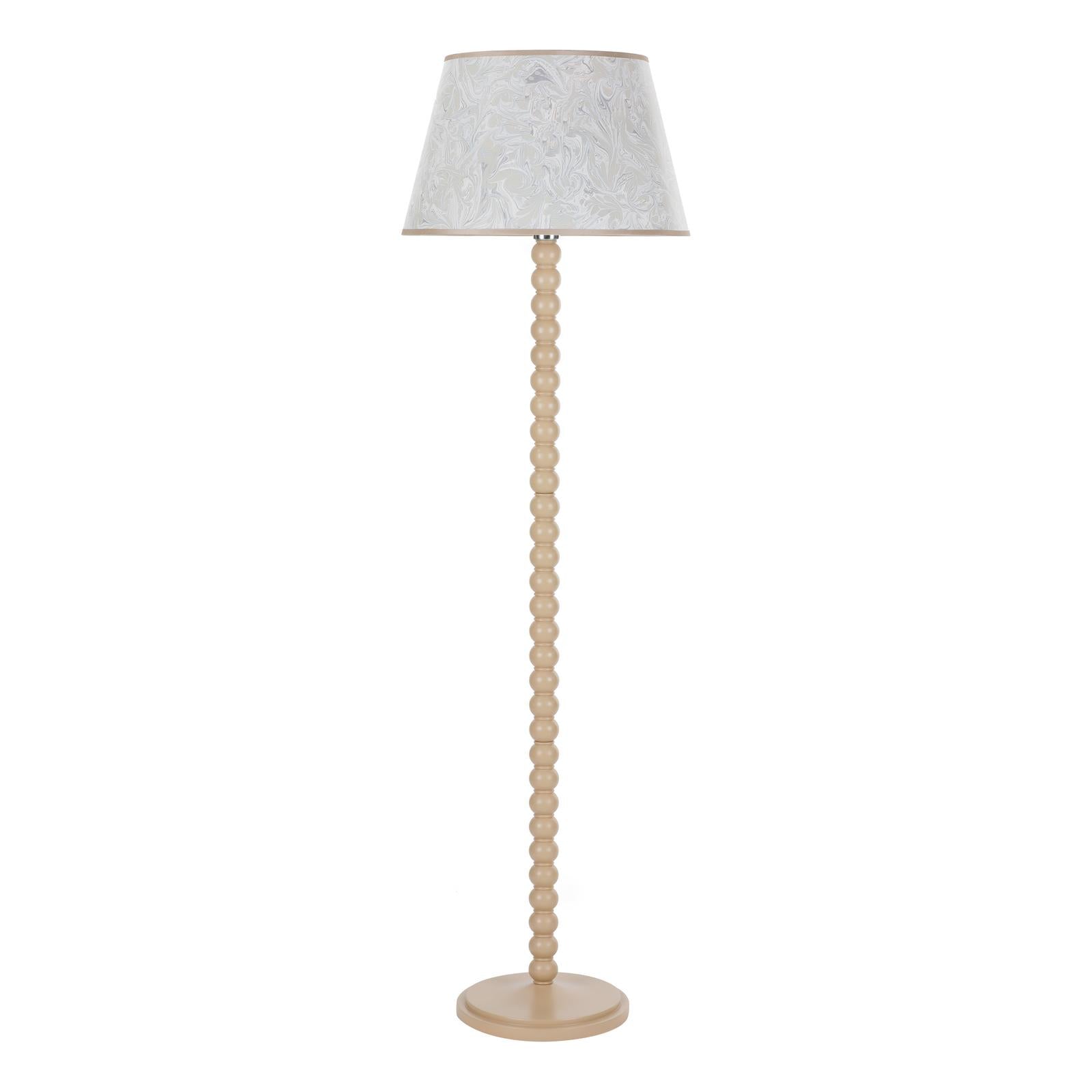SPO4929-FRI1729 Spool Floor Lamp Cream With Shade