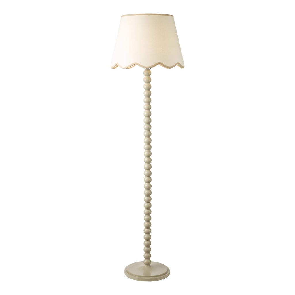 SPO4929-POM1829 Spool Floor Lamp Taupe With Shade