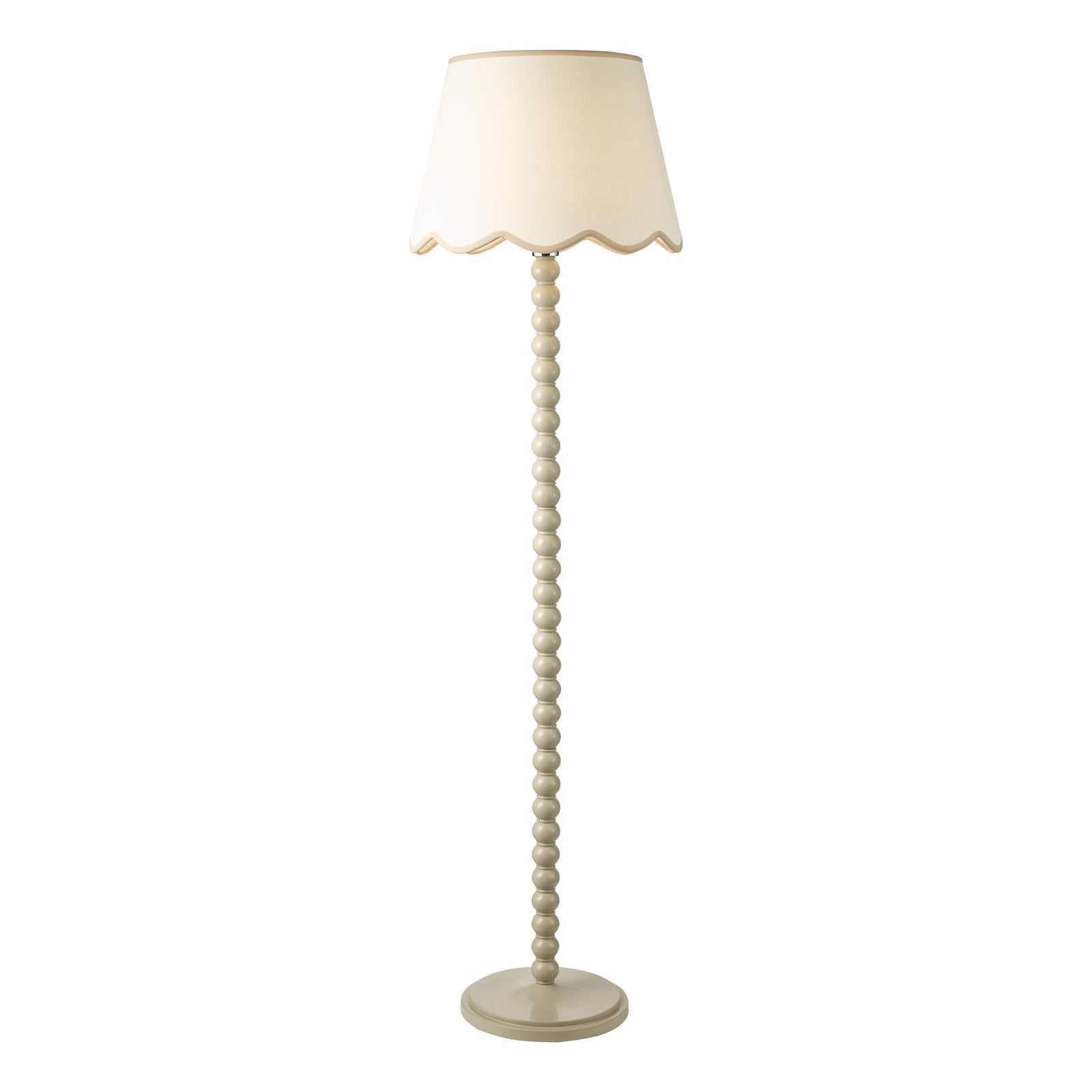SPO4929-POM1829 Spool Floor Lamp Taupe With Shade