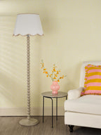 SPO4929-POM1829 Spool Floor Lamp Taupe With Shade