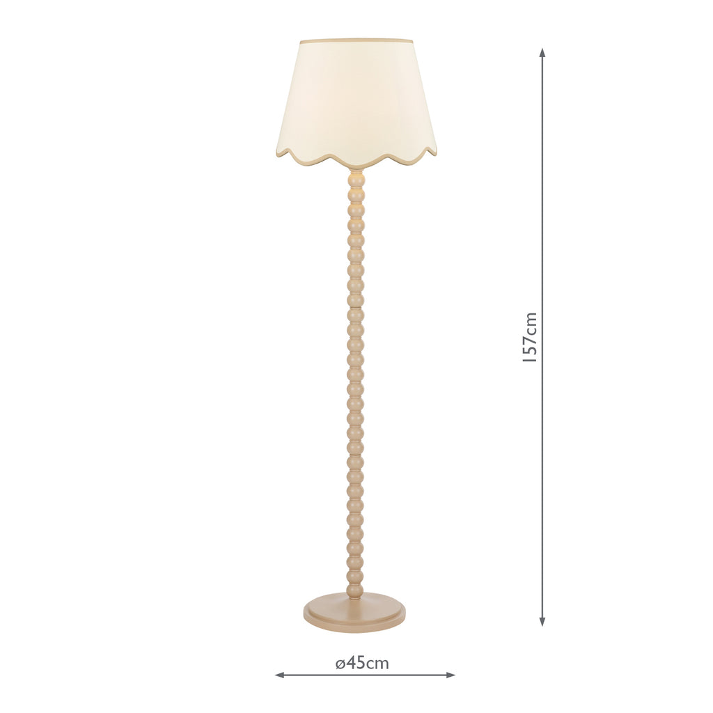 SPO4929-POM1829 Spool Floor Lamp Taupe With Shade