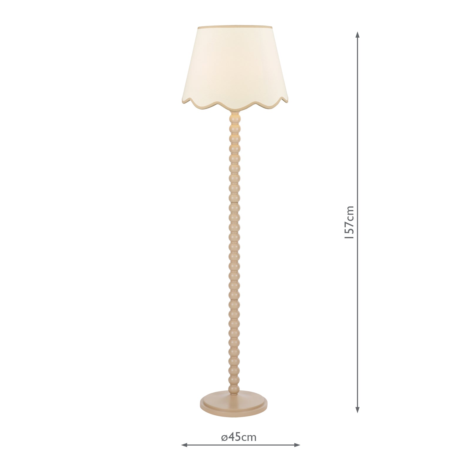 SPO4929-POM1829 Spool Floor Lamp Taupe With Shade