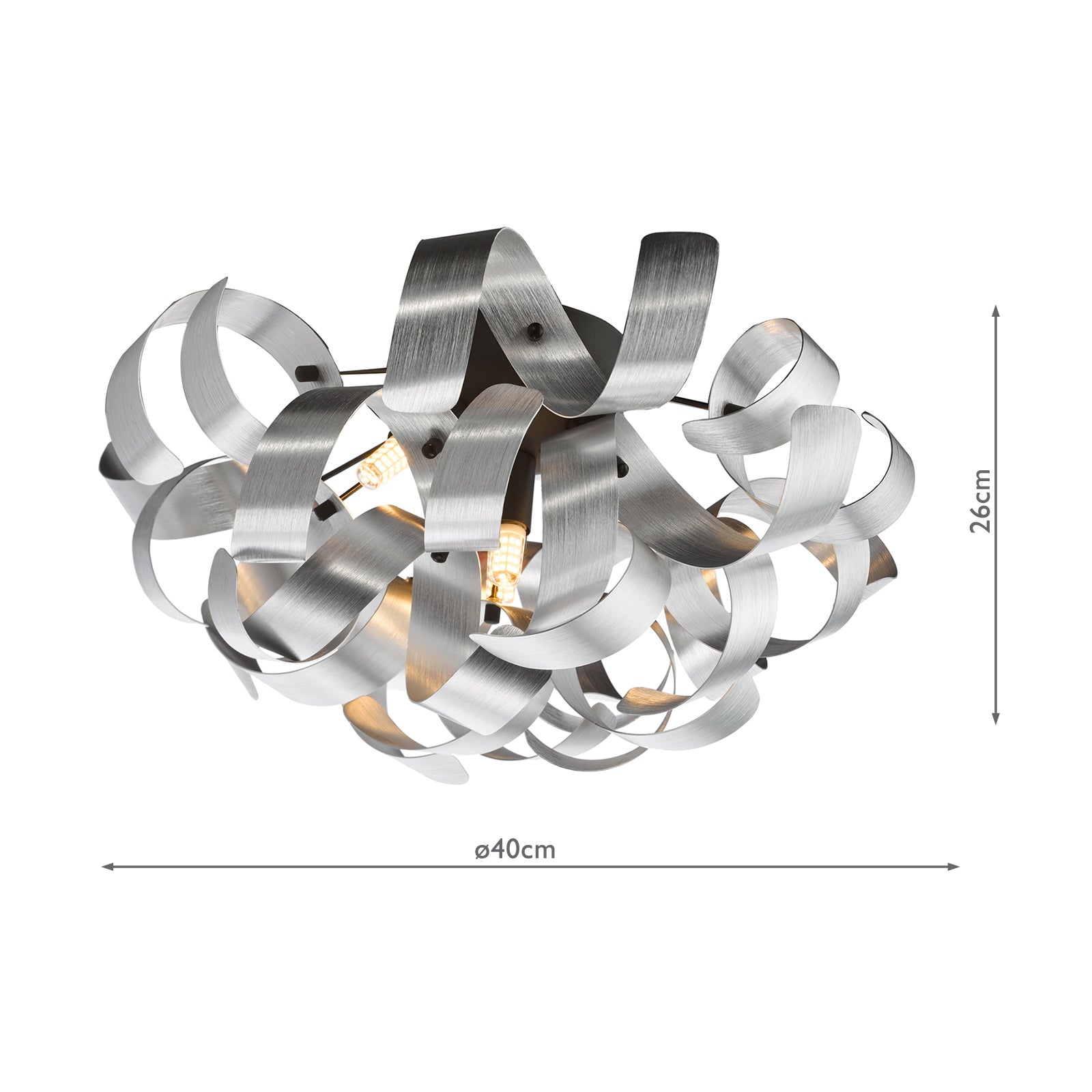 SWA0422-04 Swash 4 Light Flush Matt Black and Brushed Aluminium