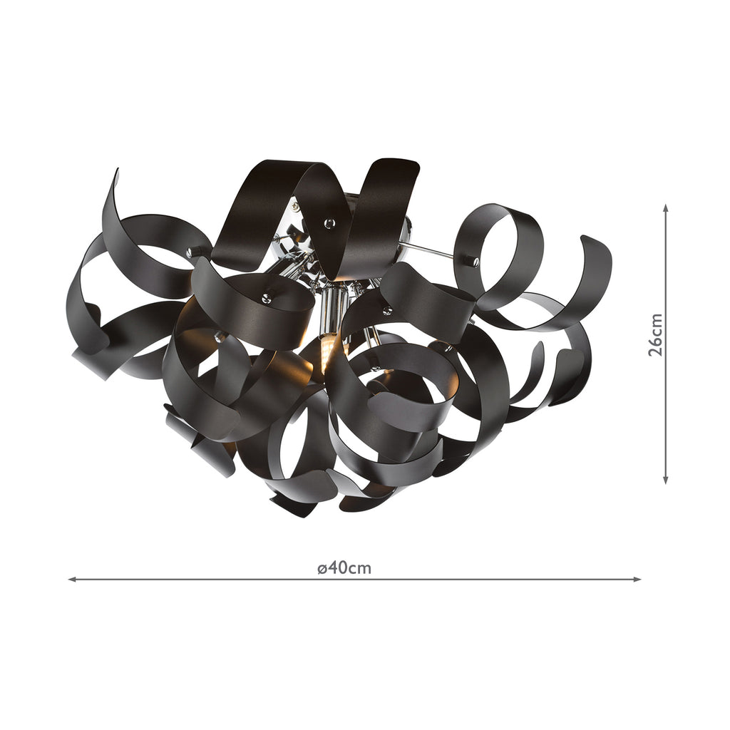 SWA0450-03 Swash 4 Light Flush Polished Chrome and Satin Black