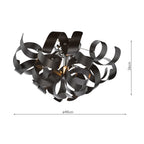SWA0450-03 Swash 4 Light Flush Polished Chrome and Satin Black