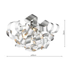 SWA0450-04 Swash 4 Light Flush Polished Chrome and Brushed Aluminium