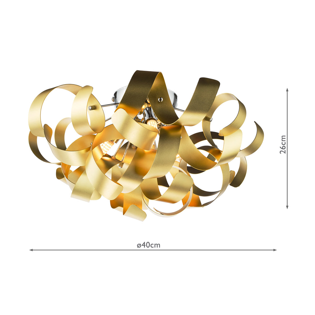 SWA0450-05 Swash 4 Light Flush Polished Chrome and Brushed Gold