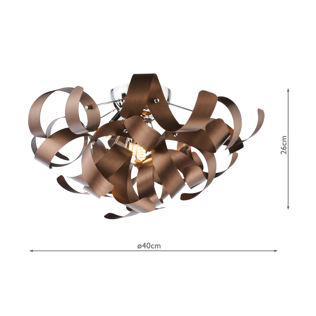 SWA0450-06 Swash 4 Light Flush Polished Chrome and Brushed Copper