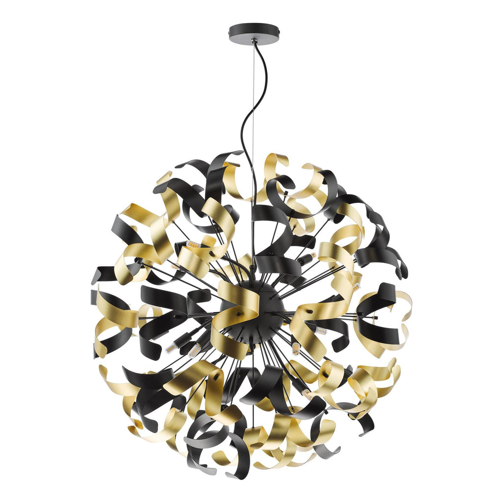 SWA1222-02 Swash 12 Light Pendant Matt Black and Satin Black