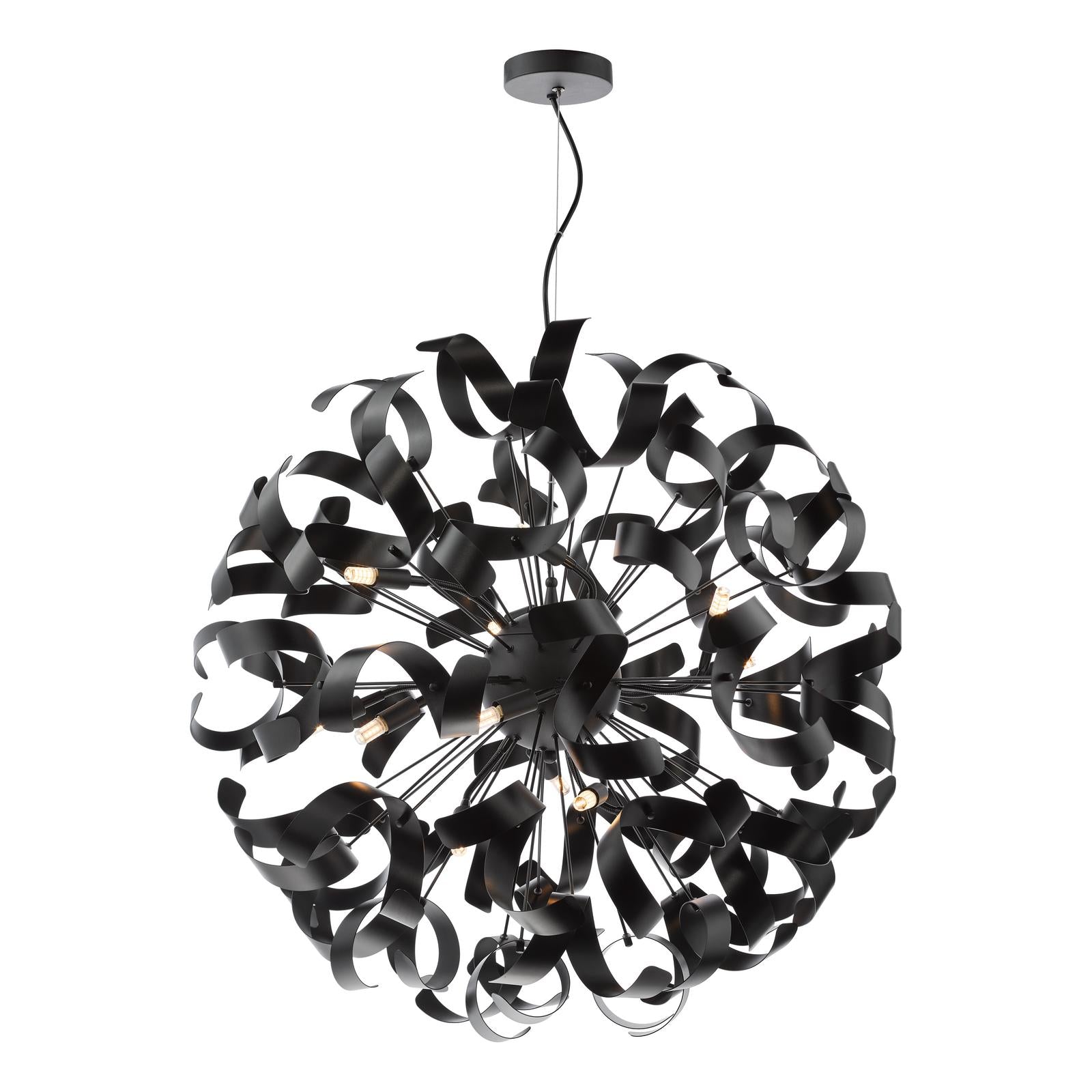 SWA1222-03 Swash 12 Light Pendant Matt Black and Satin Black