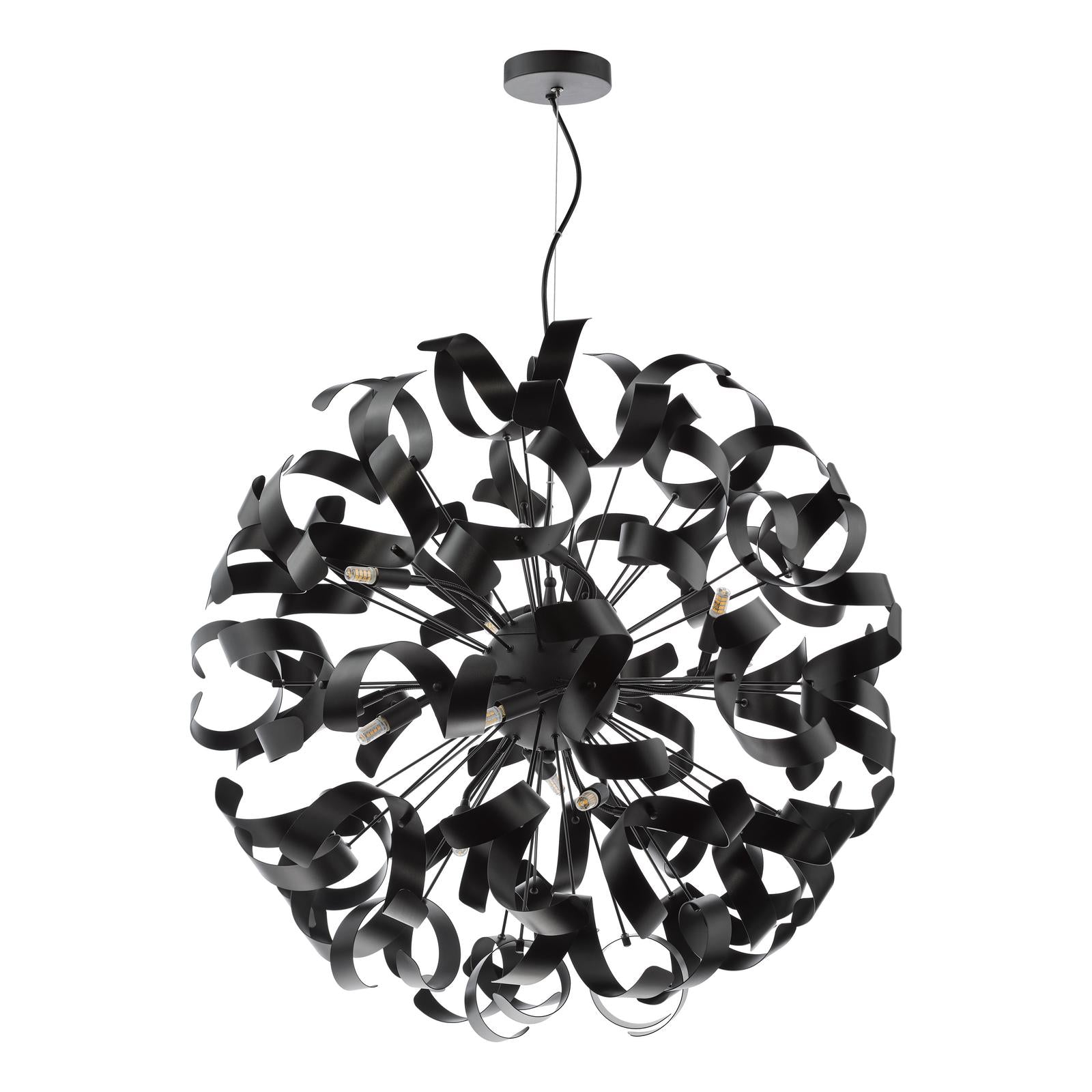 SWA1222-03 Swash 12 Light Pendant Matt Black and Satin Black
