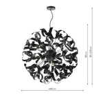 SWA1222-03 Swash 12 Light Pendant Matt Black and Satin Black