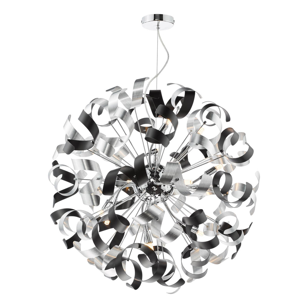 SWA1250-01 Swash 12 Light Pendant Polished Chrome and Brushed Aluminium