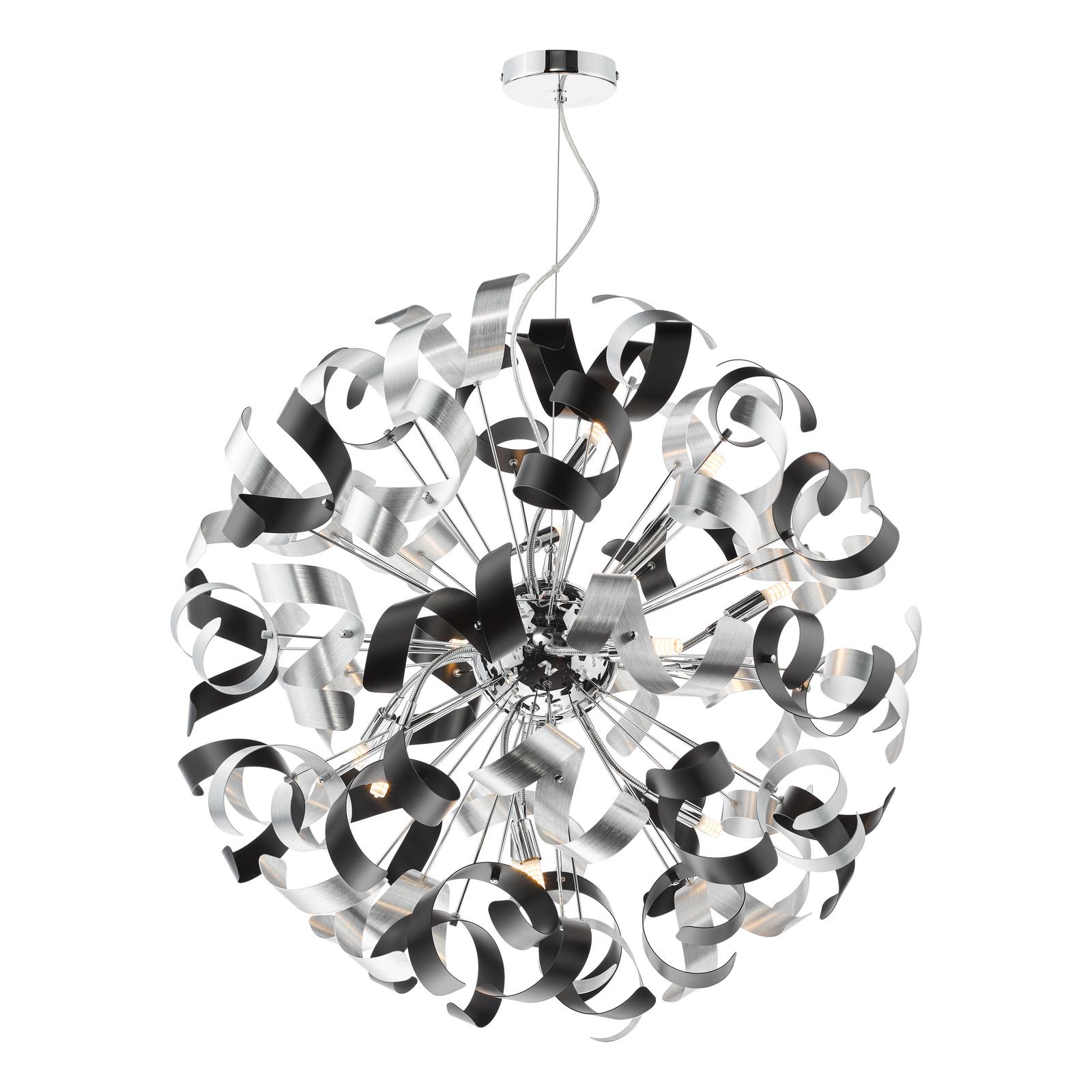 SWA1250-01 Swash 12 Light Pendant Polished Chrome and Brushed Aluminium