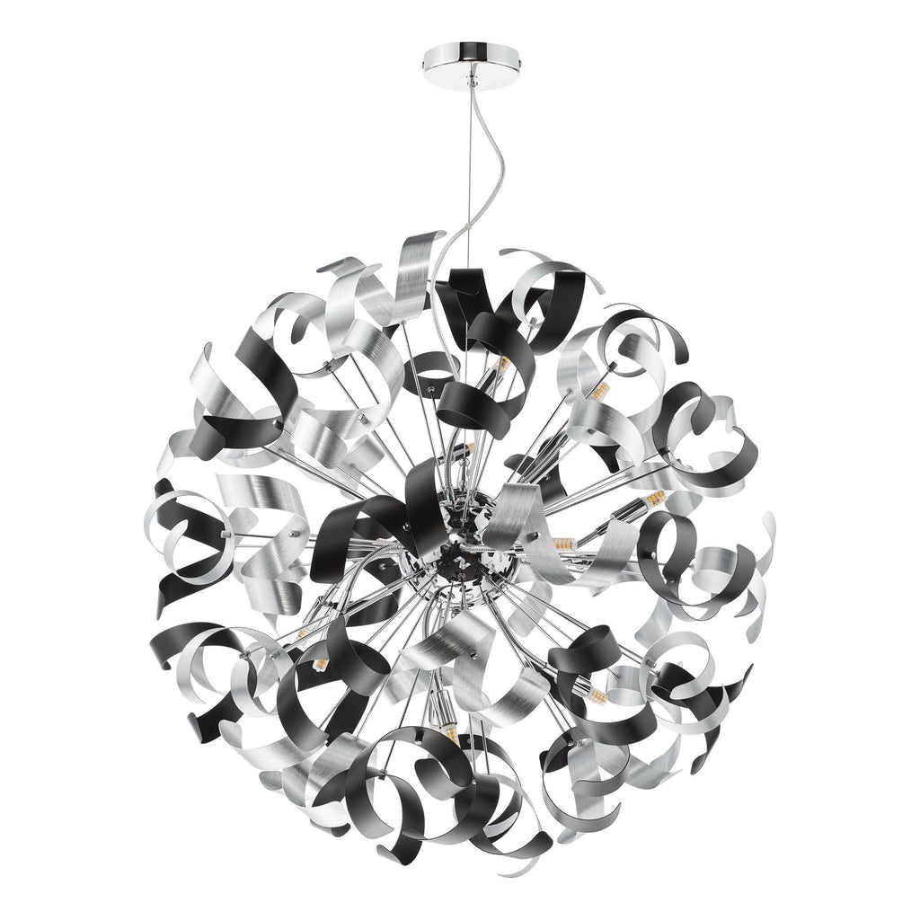 SWA1250-01 Swash 12 Light Pendant Polished Chrome and Brushed Aluminium