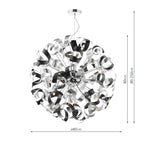 SWA1250-01 Swash 12 Light Pendant Polished Chrome and Brushed Aluminium
