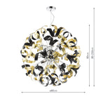 SWA1250-02 Swash 12 Light Pendant Polished Chrome and Brushed Gold