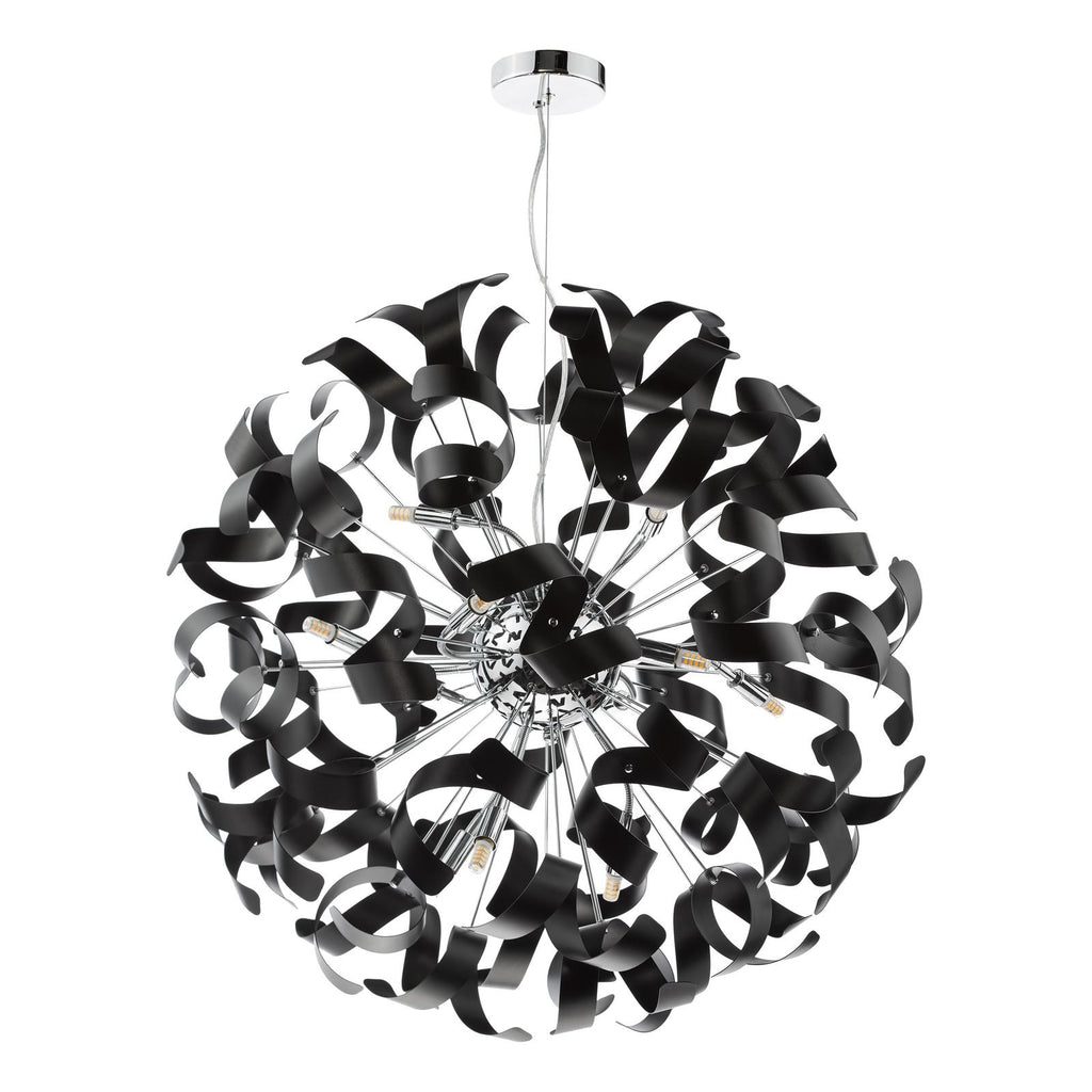 SWA1250-03 Swash 12 Light Pendant Polished Chrome and Satin Black