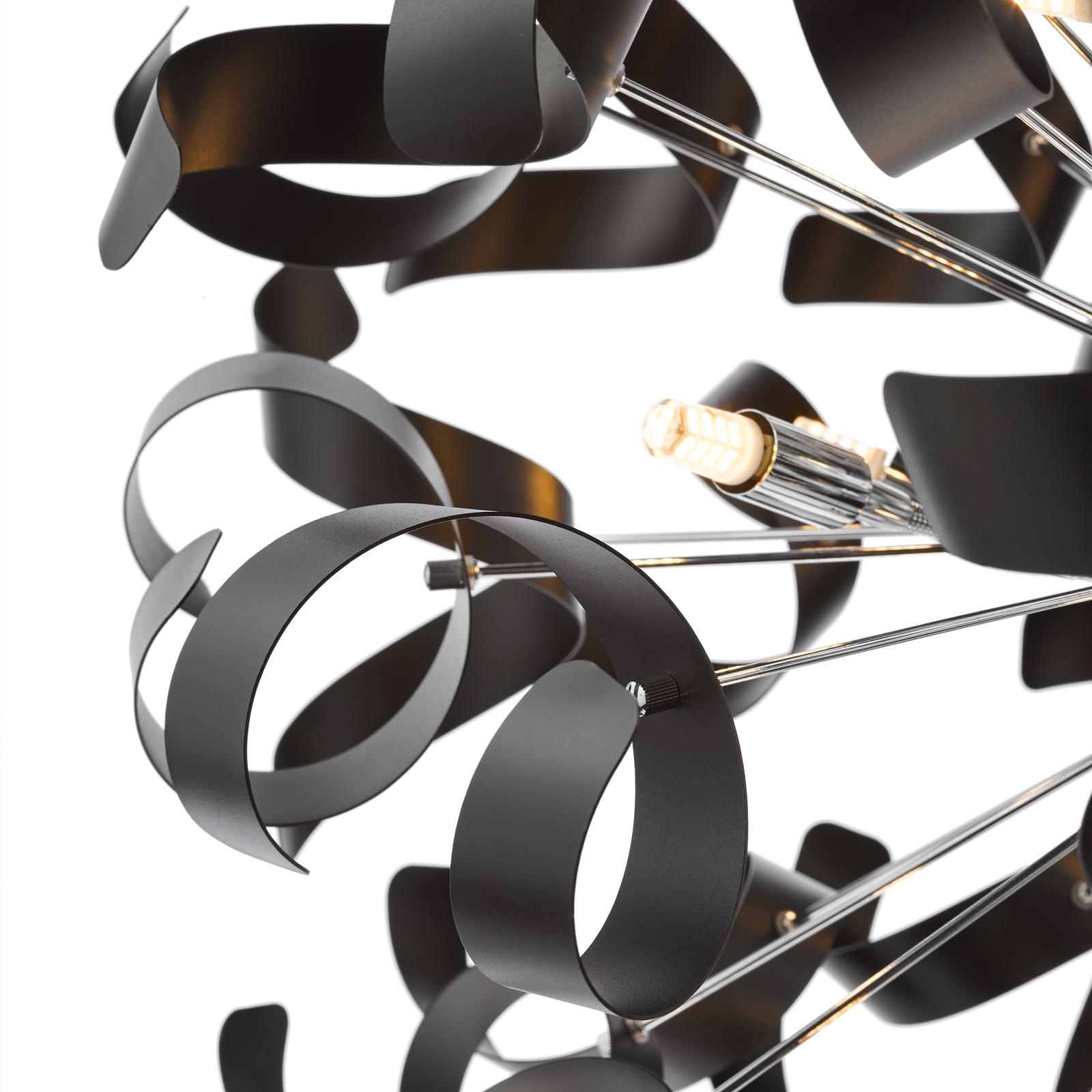 SWA1250-03 Swash 12 Light Pendant Polished Chrome and Satin Black