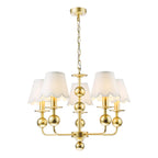 TIL0535-NER262 Tilda 5 Light Pendant Satin Gold With Shade