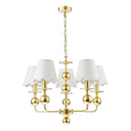 TIL0535-NER262 Tilda 5 Light Pendant Satin Gold With Shade