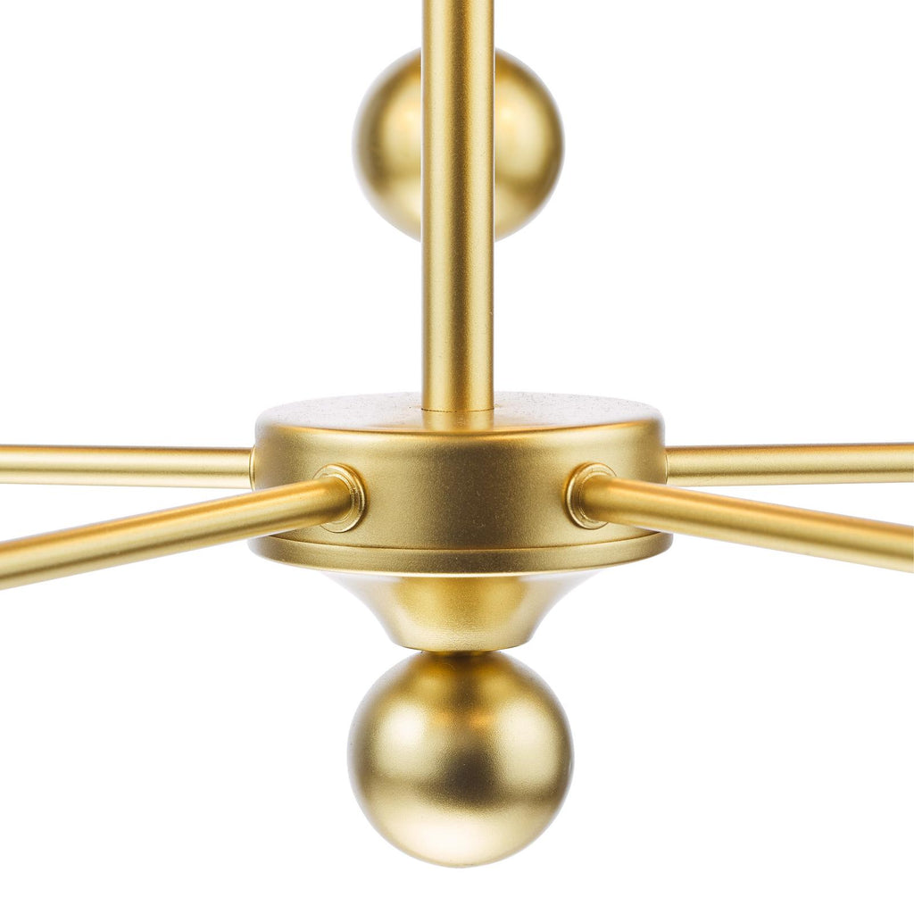 TIL0535-NER262 Tilda 5 Light Pendant Satin Gold With Shade