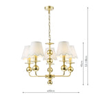 TIL0535-NER262 Tilda 5 Light Pendant Satin Gold With Shade