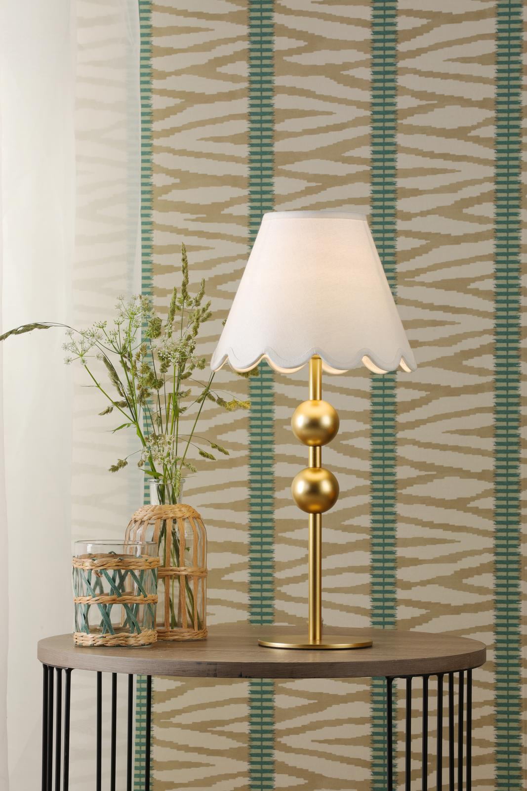 TIL4235-NER102 Tilda Table Lamp Satin Gold With Shade