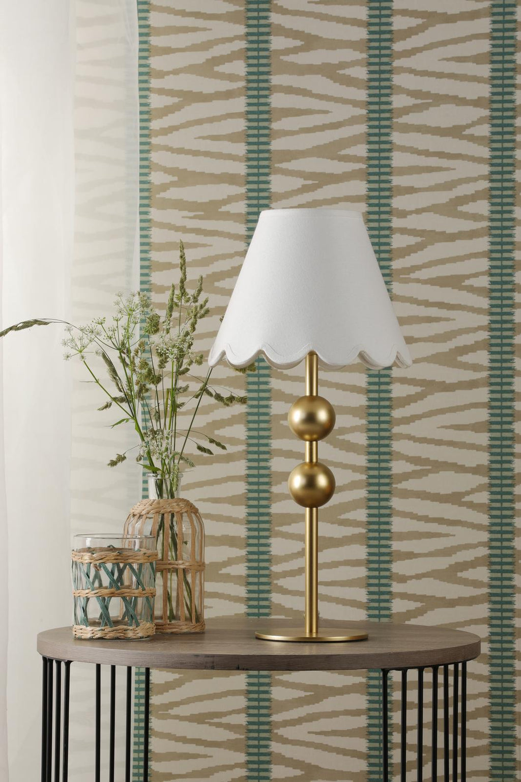 TIL4235-NER102 Tilda Table Lamp Satin Gold With Shade
