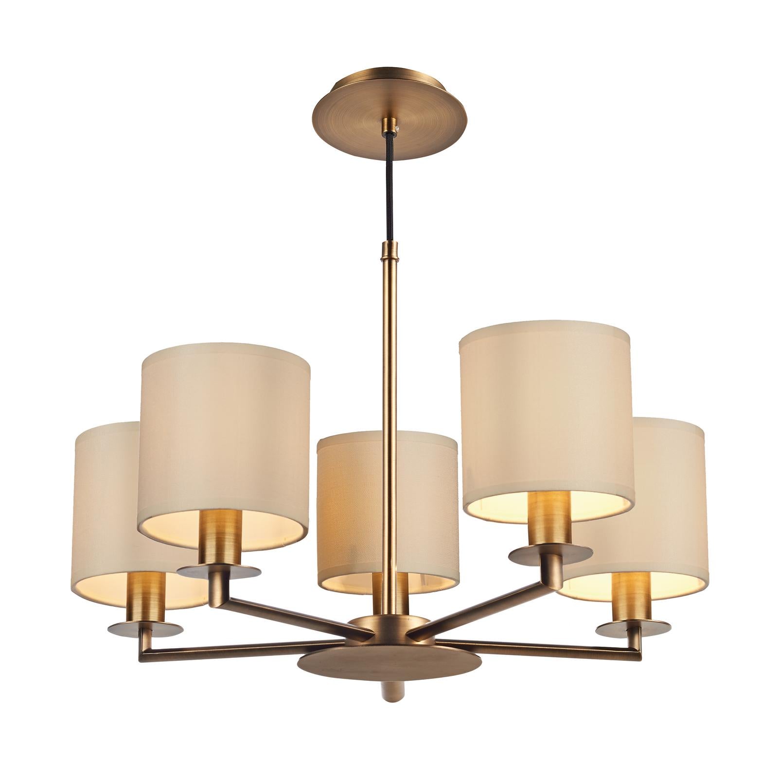 TYL0563-LYR2629 Tyler 5 Light Armed Pendant Antique Bronze With Shade