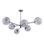 VIG0622-10 Vignette 6 Light Pendant Matt Black With Smoked Dimpled Glass