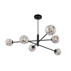 VIG0622-28 Vignette 6 Light Pendant Matt Black With Closed Organic Smoked Glass