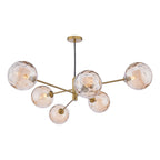 VIG0645-11 Vignette 6 Light Pendant Aged Brass With Amber Dimpled Glass