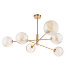 VIG0645-26 Vignette 6 Light Pendant Aged Brass With Twisted Amber Glass