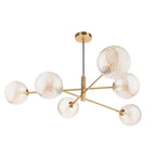 VIG0645-26 Vignette 6 Light Pendant Aged Brass With Twisted Amber Glass