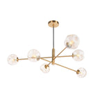 VIG0645-27 Vignette 6 Light Pendant Aged Brass With Closed Organic Amber  Glass